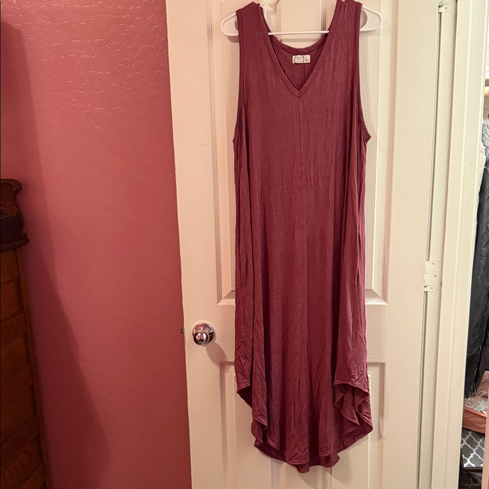 Maurices Sleeveless High Low Dress in Burgundy